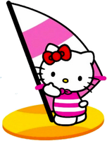a summer surfing hello kitty
